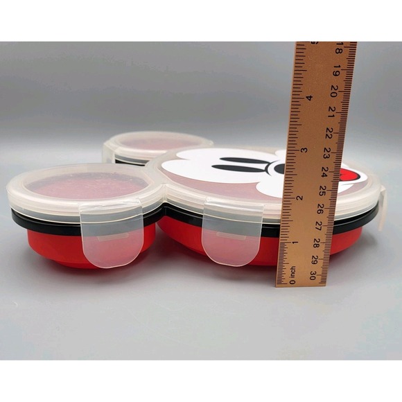 Disney Mickey Mouse Silicone Divided Food Container - Collapsible with Clip Lid - Picture 4 of 10